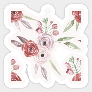 Vintage Floral Pattern Watercolor Sticker